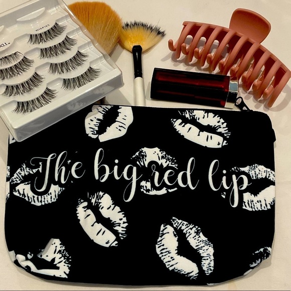 Black & White Polyester Cosmetic Bag / Make- Up Case - Picture 1 of 5